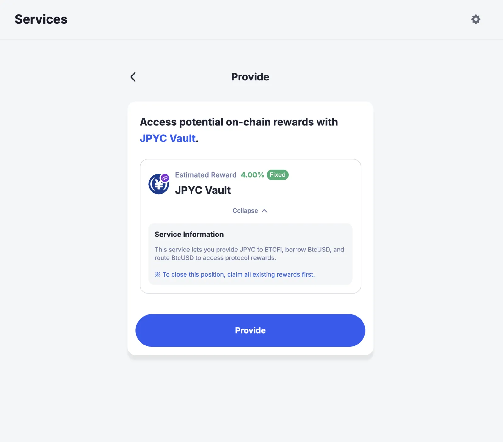 BTCFi Partners vault service flow for a partner product